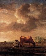 Adriaen van de Velde Cows on a Meadow oil on canvas